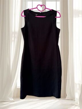 Talbots Petites Classic Black Linen Sleeveless Sheath Dress Size 10 Petite